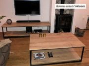 Industriele salontafel met onderblad en tv meubel 2