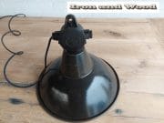 zwart bruine emaille lamp h32 d37 4