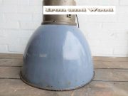 Grote blauw grijze emaille lamp H38 D38 6