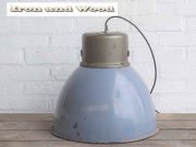 Grote blauw grijze emaille lamp H38 D38 7