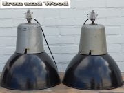 L43 zwarte emaille fabriekslampen h45 d37 2