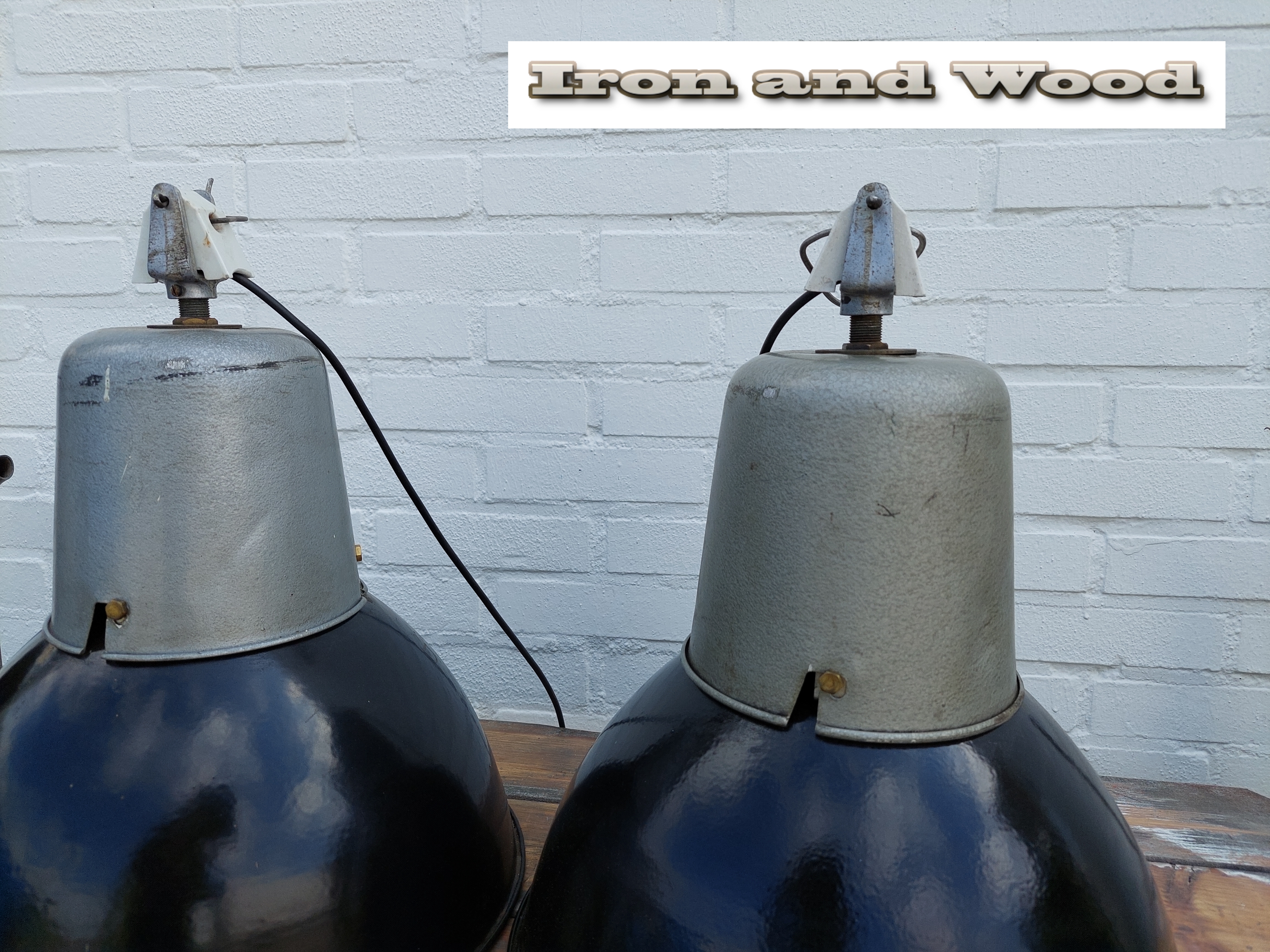 waarheid Geweldig in stand houden Oude emaille zwarte vintage industriele fabriekslampen / lampen