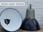 L43 zwarte emaille fabriekslampen h45 d37 7