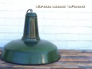 L64 grote groene emaille lamp D46H38 1