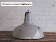 L92 emaille grijze oude lamp h36 d46 1