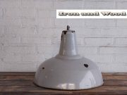 L92 emaille grijze oude lamp h36 d46 2