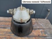 L123 bruin zwarte emaille lamp met glazen stolp h40 d39 2