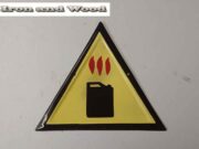 1x geel zwart emaille bord jerrycan 31 x 31 1