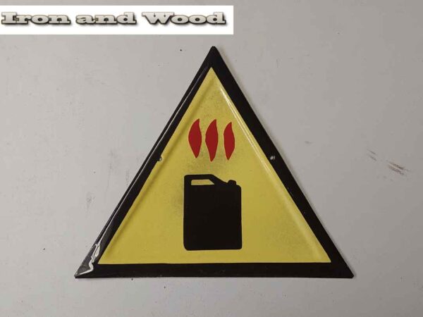 1x geel zwart emaille bord jerrycan 31 x 31 1