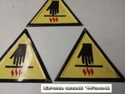 3 x geel zwart emaille bord hand warm 31 x 31 2